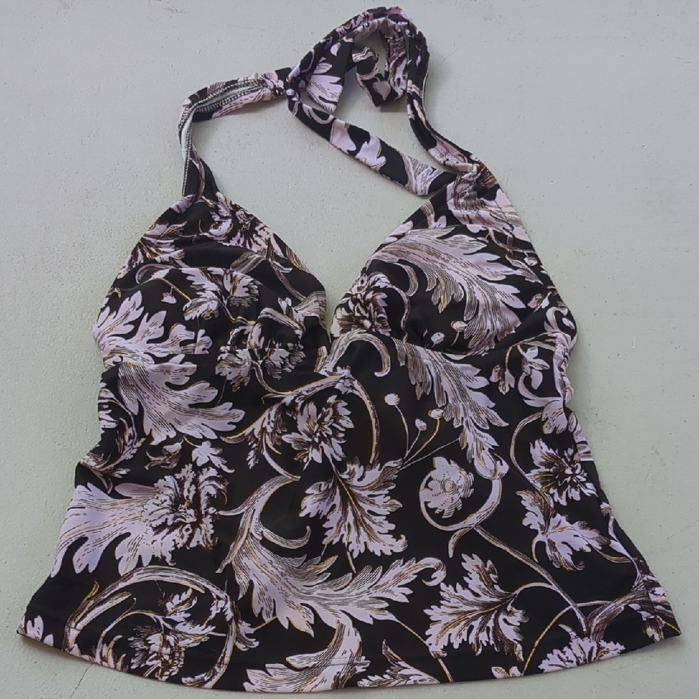 Black and Purple Ruched Halter Tank Top